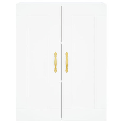 Hoge kast 69,5x34x180 cm bewerkt hout wit