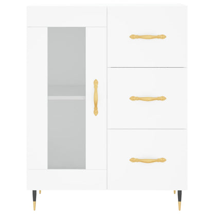 Hoge kast 69,5x34x180 cm bewerkt hout wit