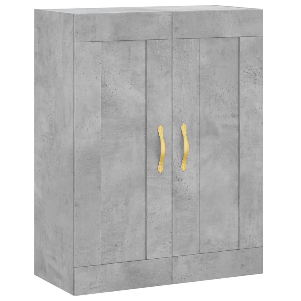 Hoge kast 69,5x34x180 cm bewerkt hout betongrijs