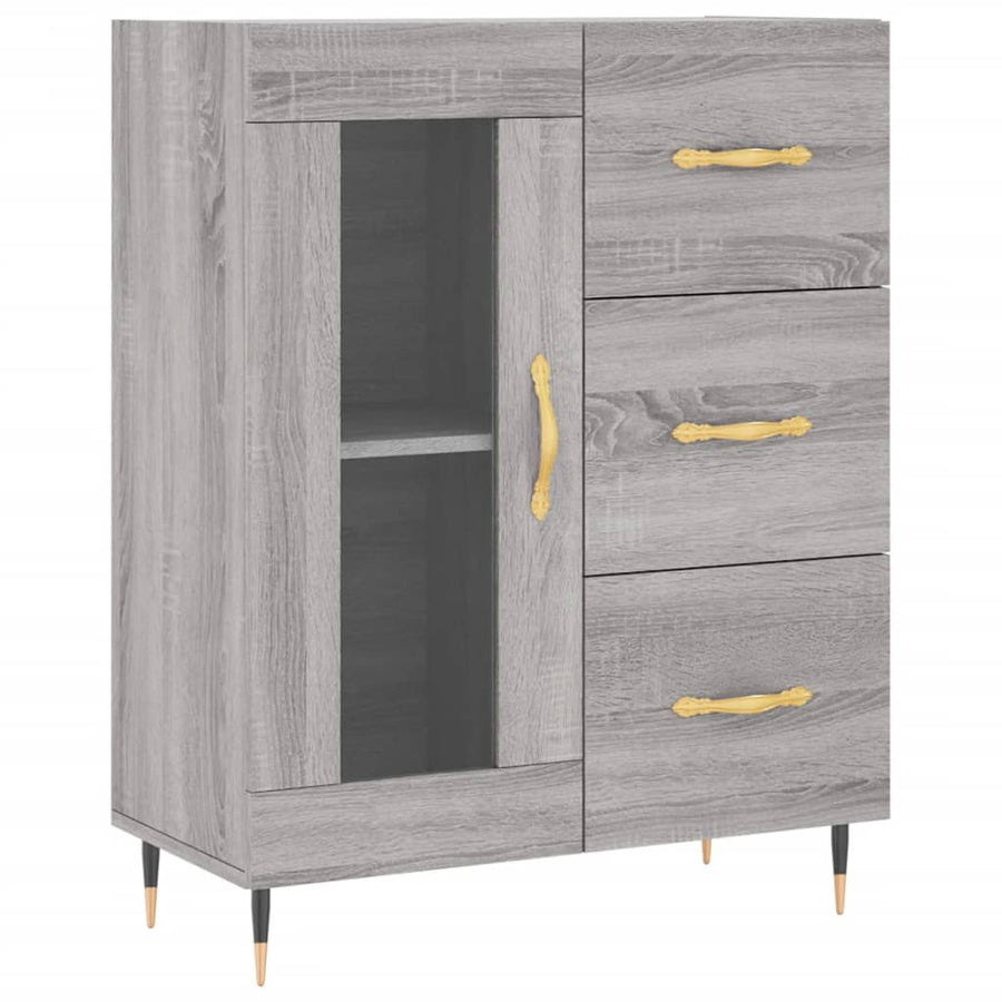 Hoge Kast 69,5X34X180 Cm Bewerkt Hout Grijs Sonoma Eikenkleurig