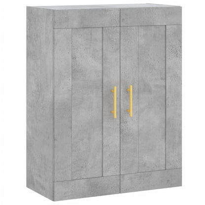 Hoge Kast 69,5X34X180 Cm Bewerkt Hout Betongrijs