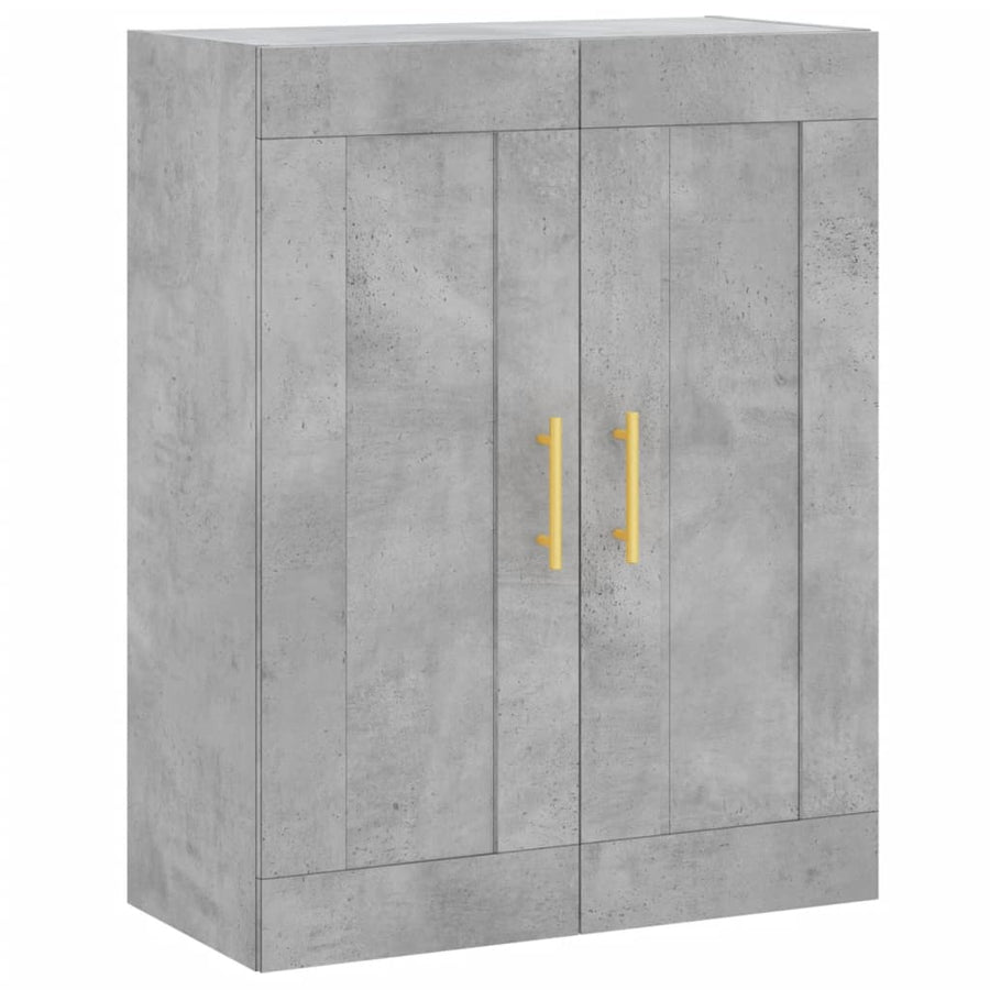 Hoge Kast 69,5X34X180 Cm Bewerkt Hout Betongrijs