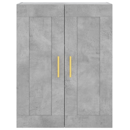 Hoge Kast 69,5X34X180 Cm Bewerkt Hout Betongrijs