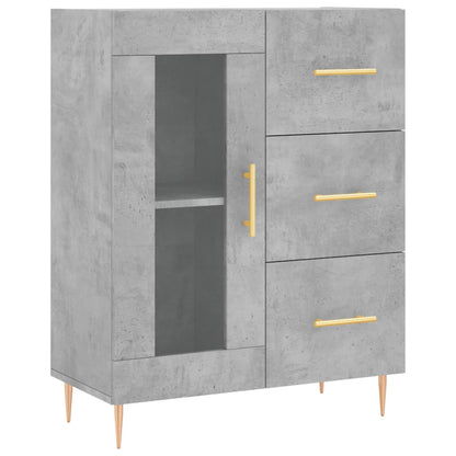 Hoge Kast 69,5X34X180 Cm Bewerkt Hout Betongrijs