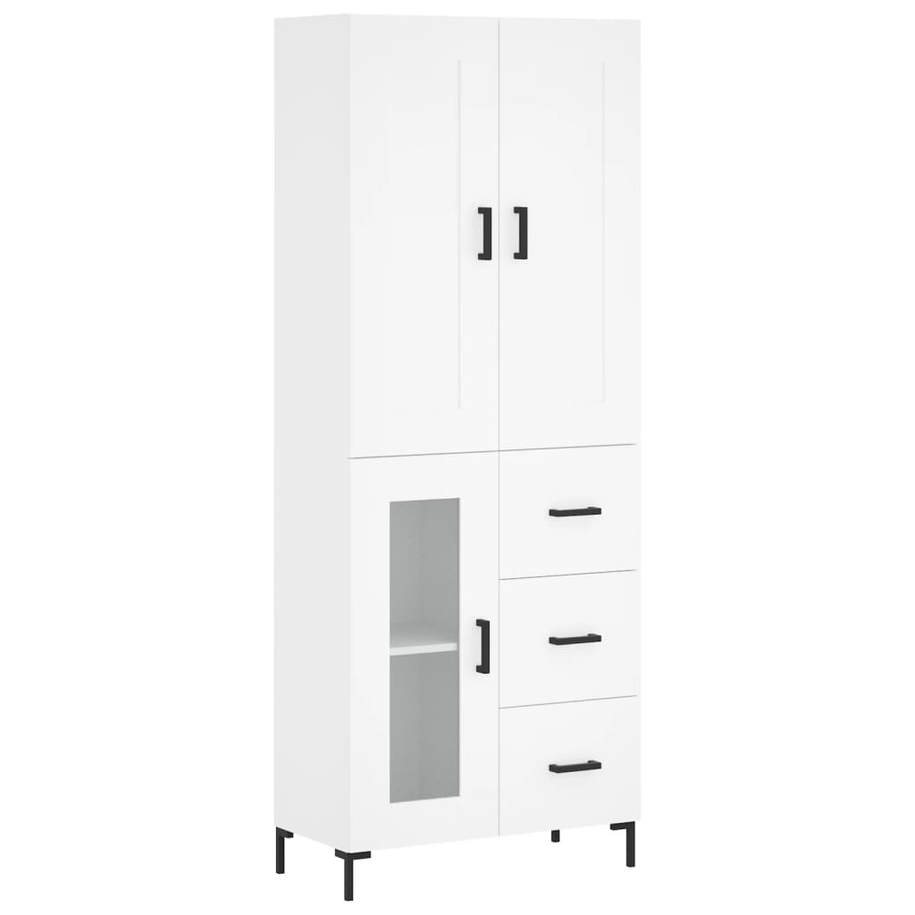 Hoge Kast 69,5X34X180 Cm Bewerkt Hout Wit