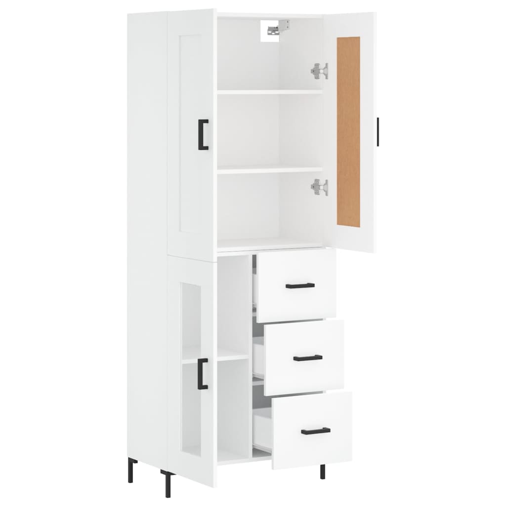 Hoge Kast 69,5X34X180 Cm Bewerkt Hout Wit
