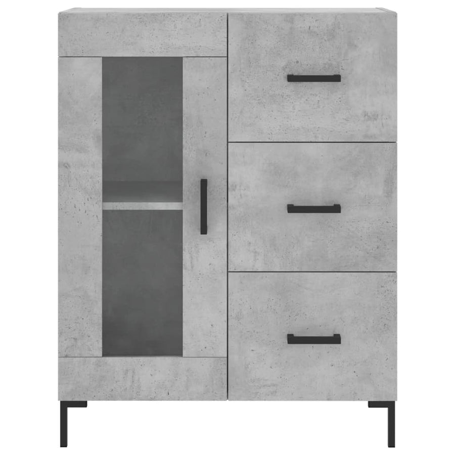 Hoge Kast 69,5X34X180 Cm Bewerkt Hout Betongrijs