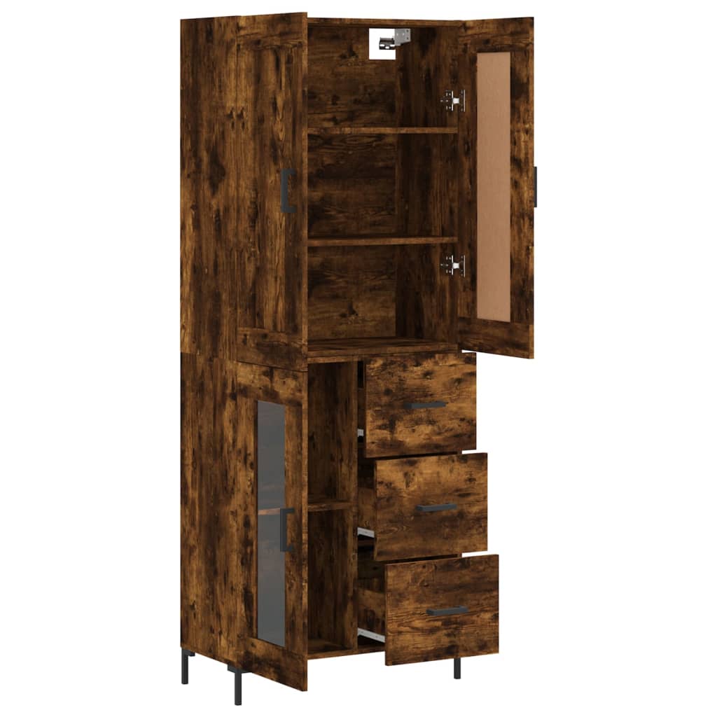 Hoge Kast 69,5X34X180 Cm Bewerkt Hout Kleurig 1