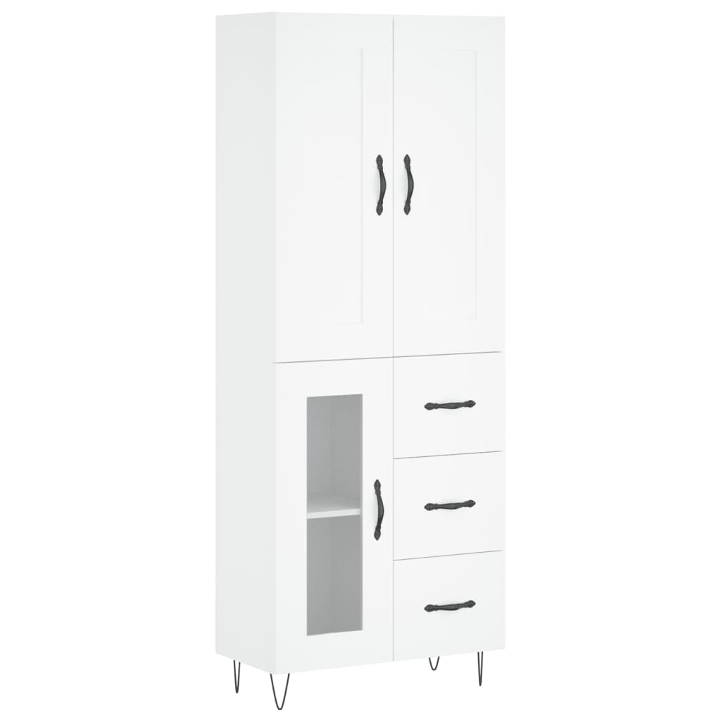 Hoge Kast 69,5X34X180 Cm Bewerkt Hout Wit