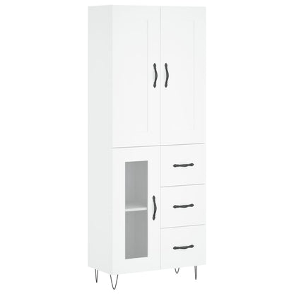 Hoge Kast 69,5X34X180 Cm Bewerkt Hout Wit