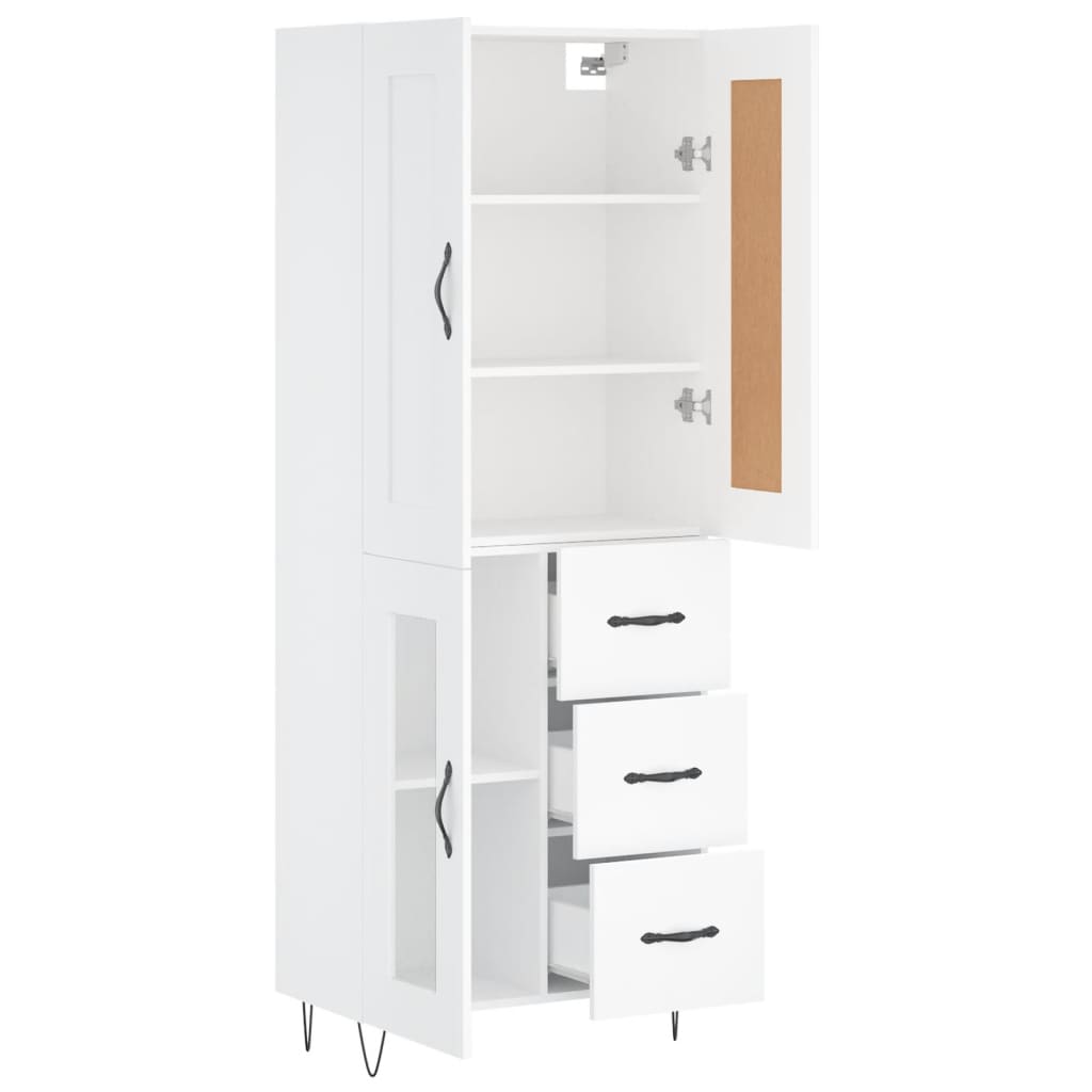 Hoge Kast 69,5X34X180 Cm Bewerkt Hout Wit