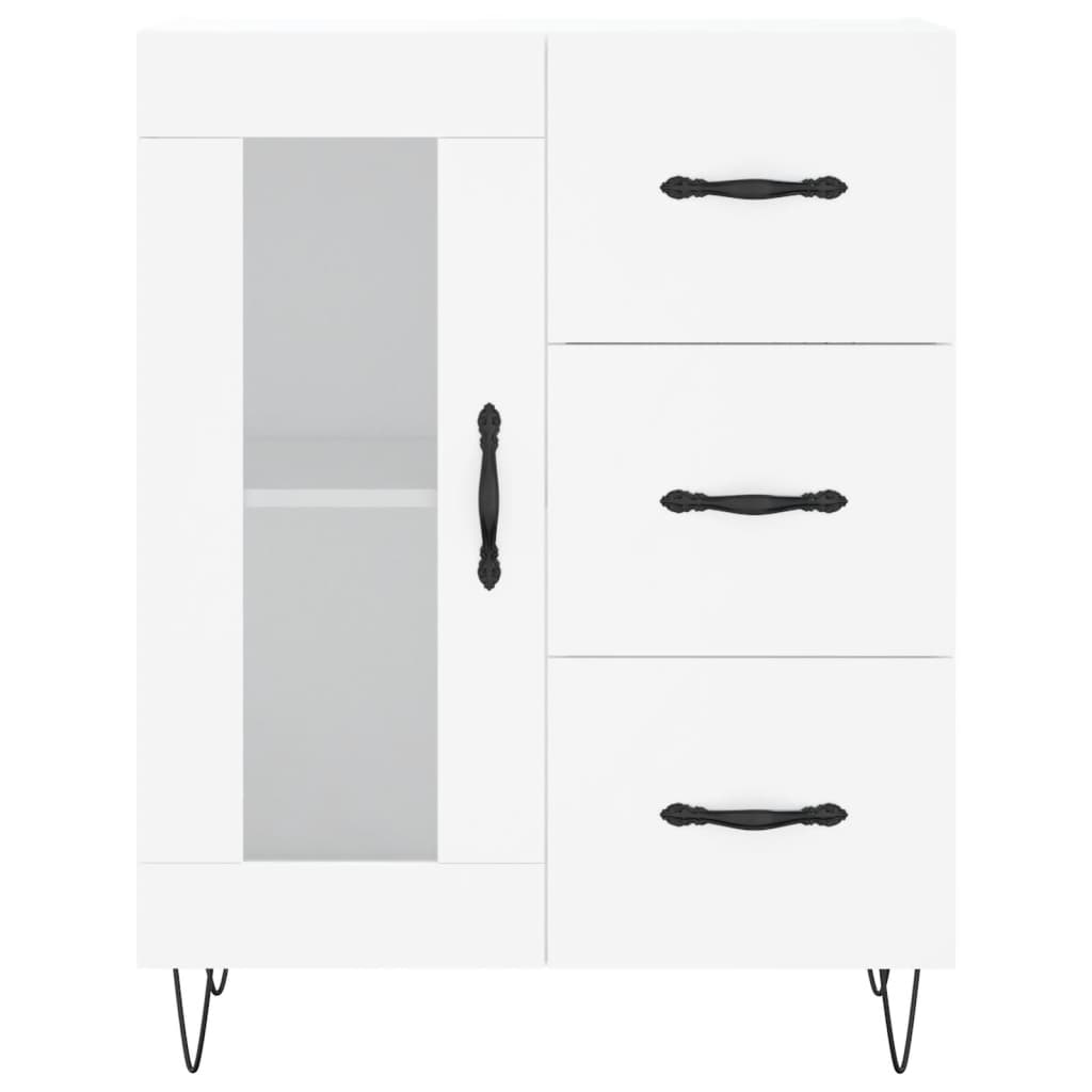 Hoge Kast 69,5X34X180 Cm Bewerkt Hout Wit