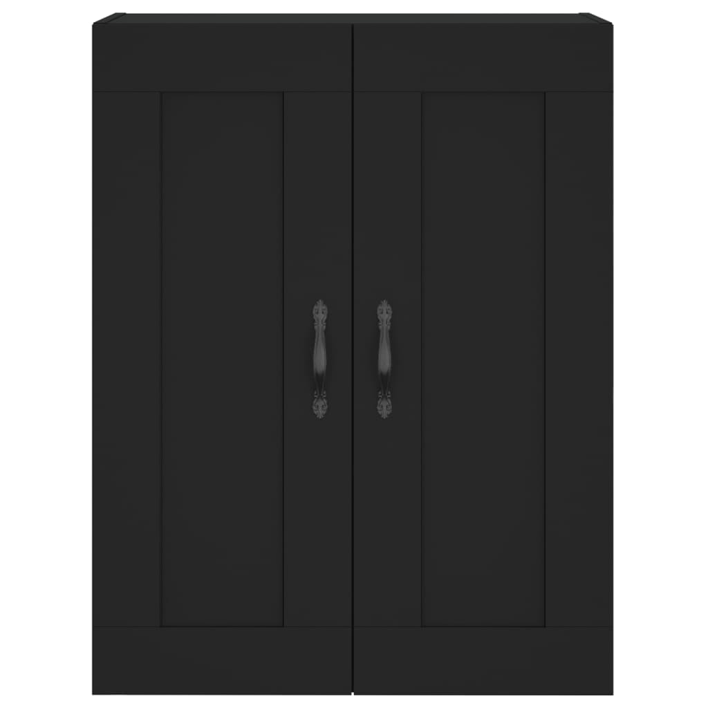 Hoge kast 69,5x34x180 cm bewerkt hout zwart