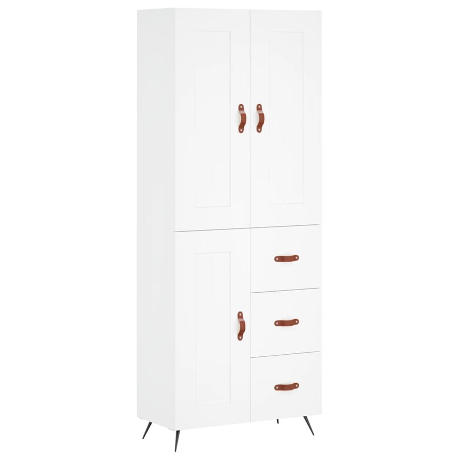 Hoge Kast 69,5X34X180 Cm Bewerkt Hout Wit
