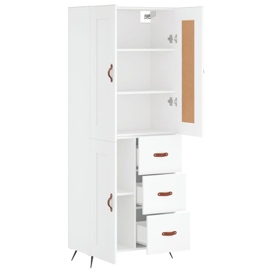 Hoge Kast 69,5X34X180 Cm Bewerkt Hout Wit