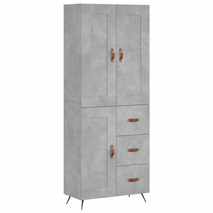 Hoge Kast 69,5X34X180 Cm Bewerkt Hout Betongrijs