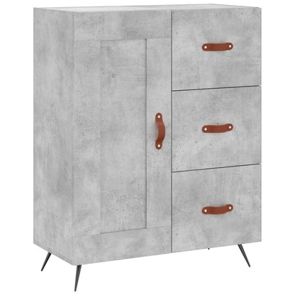 Hoge Kast 69,5X34X180 Cm Bewerkt Hout Betongrijs