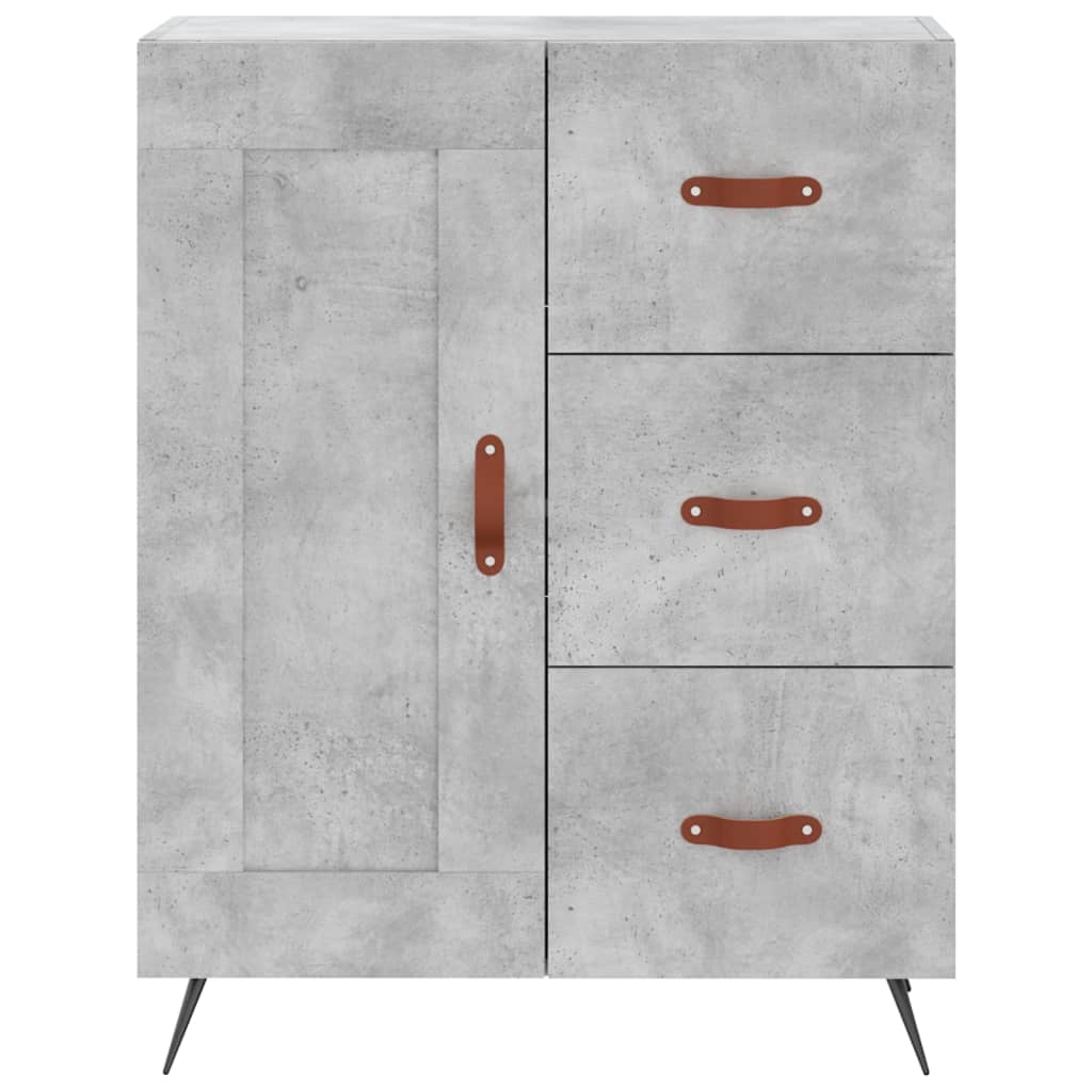 Hoge Kast 69,5X34X180 Cm Bewerkt Hout Betongrijs