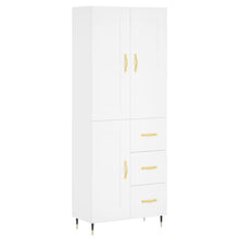 Hoge kast 69,5x34x180 cm bewerkt hout wit