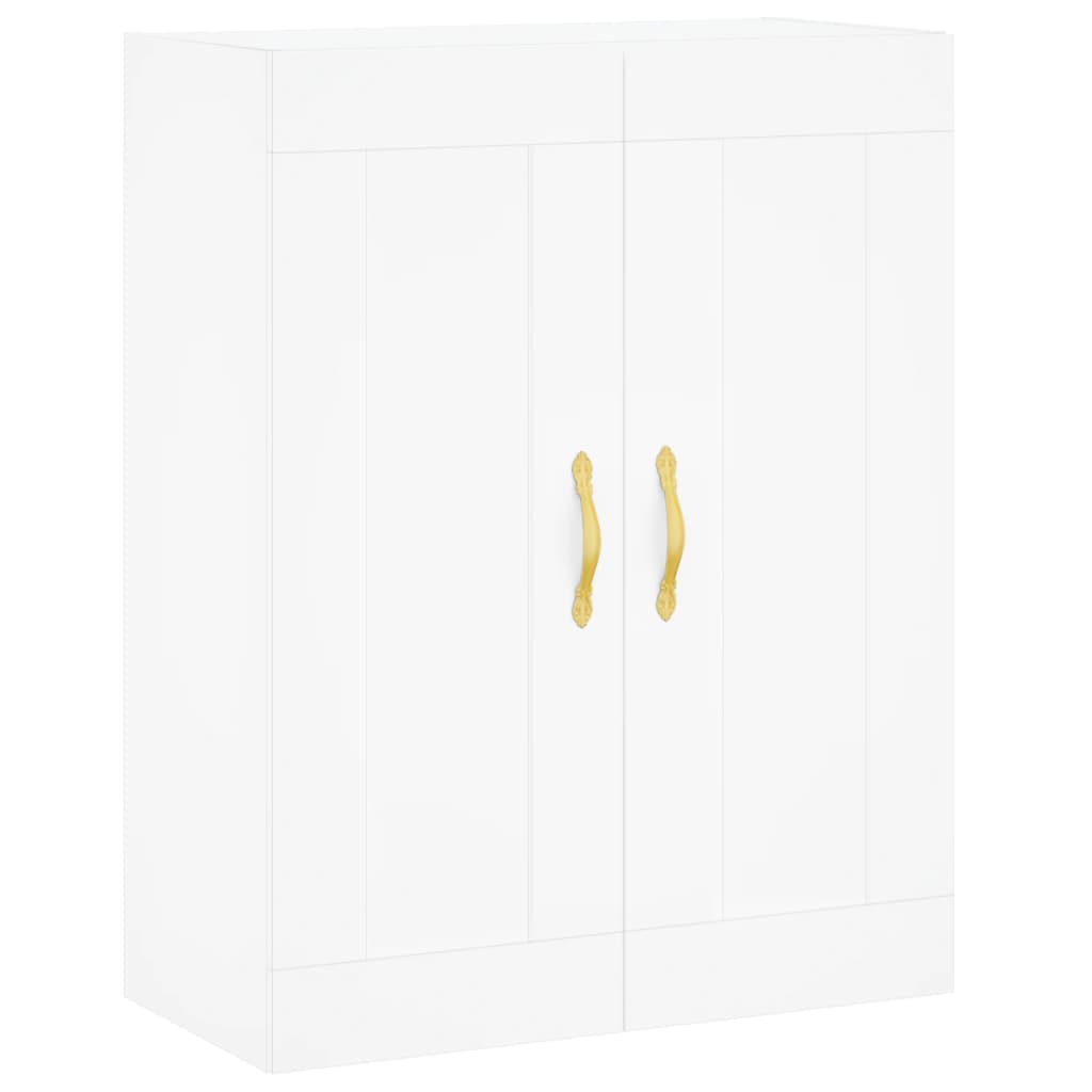 Hoge kast 69,5x34x180 cm bewerkt hout wit