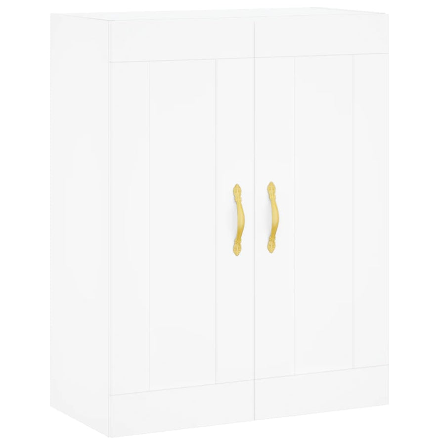 Hoge kast 69,5x34x180 cm bewerkt hout wit