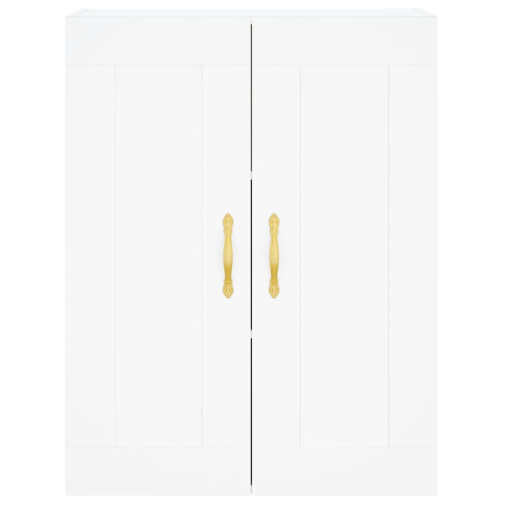 Hoge kast 69,5x34x180 cm bewerkt hout wit