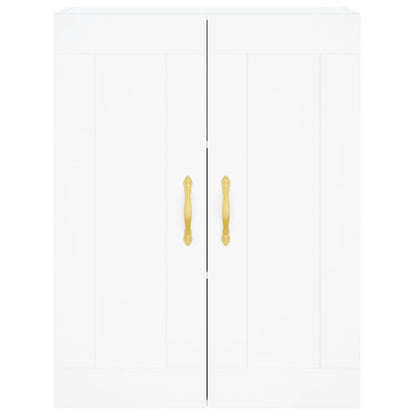 Hoge kast 69,5x34x180 cm bewerkt hout wit