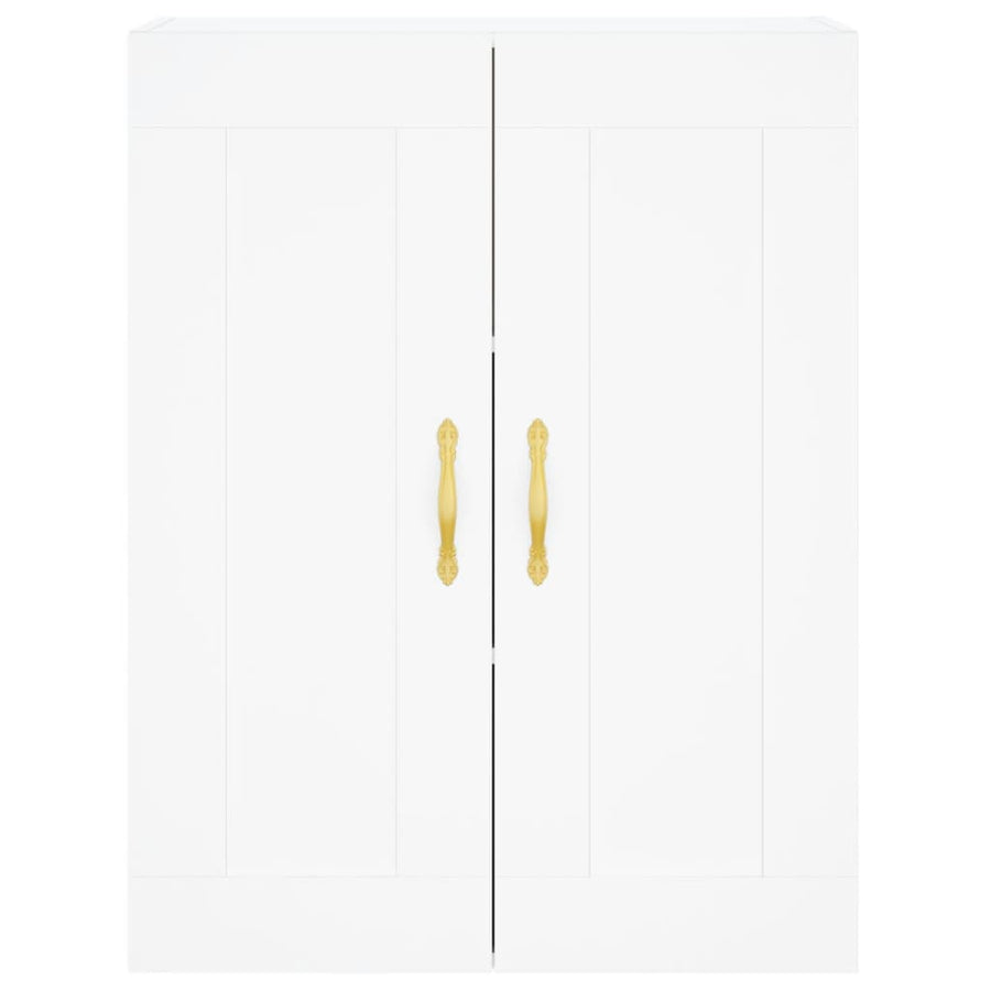 Hoge kast 69,5x34x180 cm bewerkt hout wit