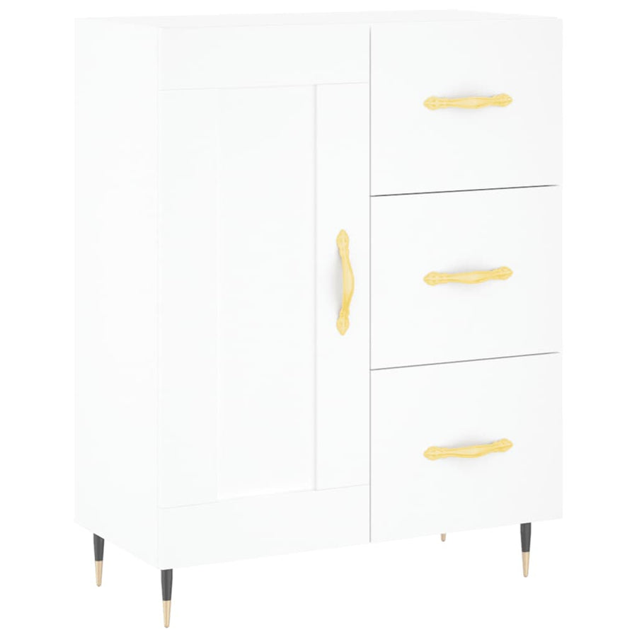Hoge kast 69,5x34x180 cm bewerkt hout wit