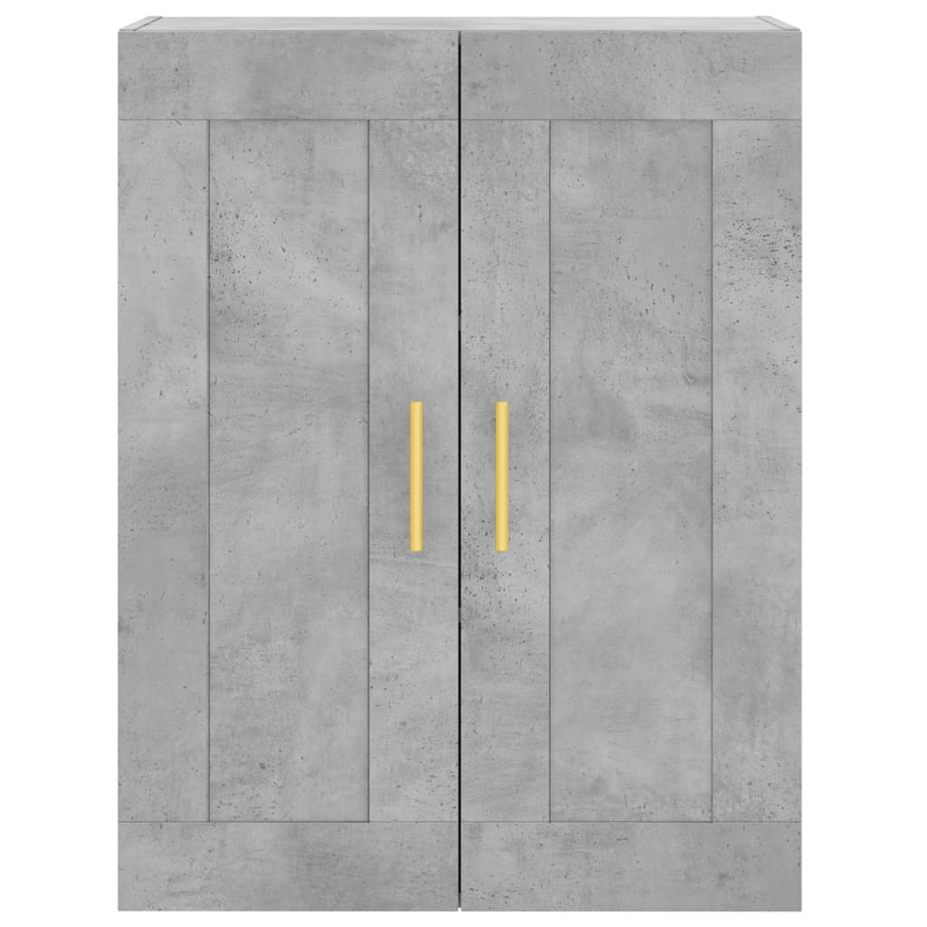 Hoge Kast 69,5X34X180 Cm Bewerkt Hout Betongrijs