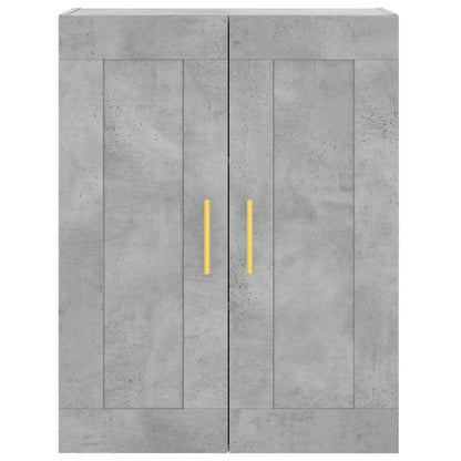 Hoge Kast 69,5X34X180 Cm Bewerkt Hout Betongrijs
