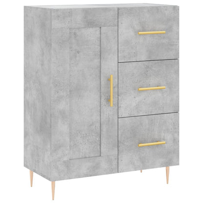 Hoge Kast 69,5X34X180 Cm Bewerkt Hout Betongrijs