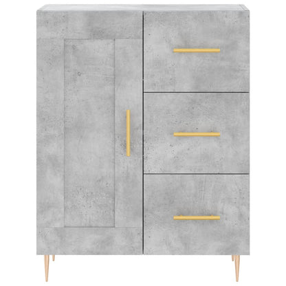 Hoge Kast 69,5X34X180 Cm Bewerkt Hout Betongrijs