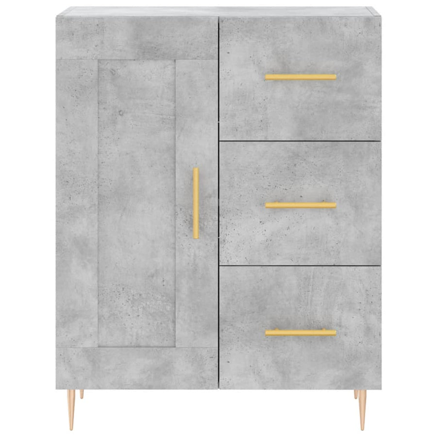 Hoge Kast 69,5X34X180 Cm Bewerkt Hout Betongrijs