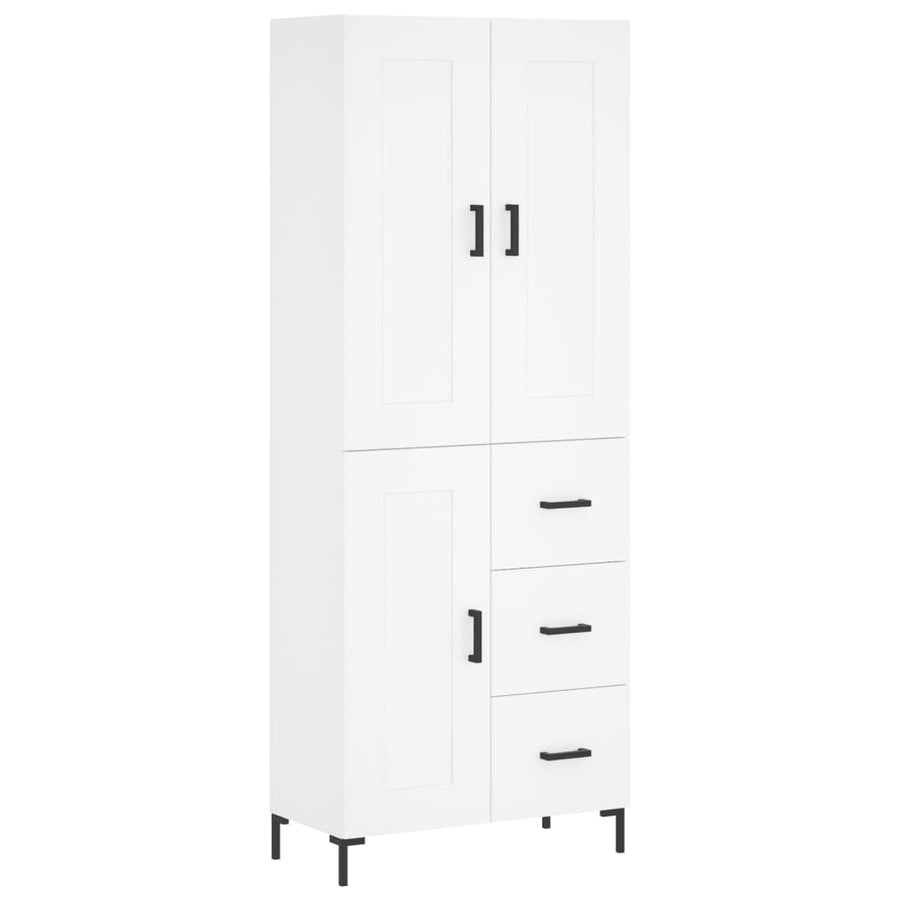 Hoge Kast 69,5X34X180 Cm Bewerkt Hout Wit