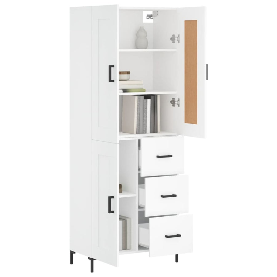 Hoge Kast 69,5X34X180 Cm Bewerkt Hout Wit