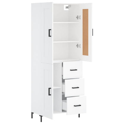 Hoge Kast 69,5X34X180 Cm Bewerkt Hout Wit