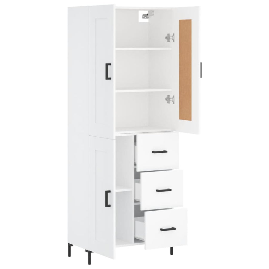 Hoge Kast 69,5X34X180 Cm Bewerkt Hout Wit