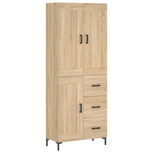 Hoge Kast 69,5X34X80 Cm Bewerkt Hout Kleurig Sonoma eiken 1 houten deur 3 lades