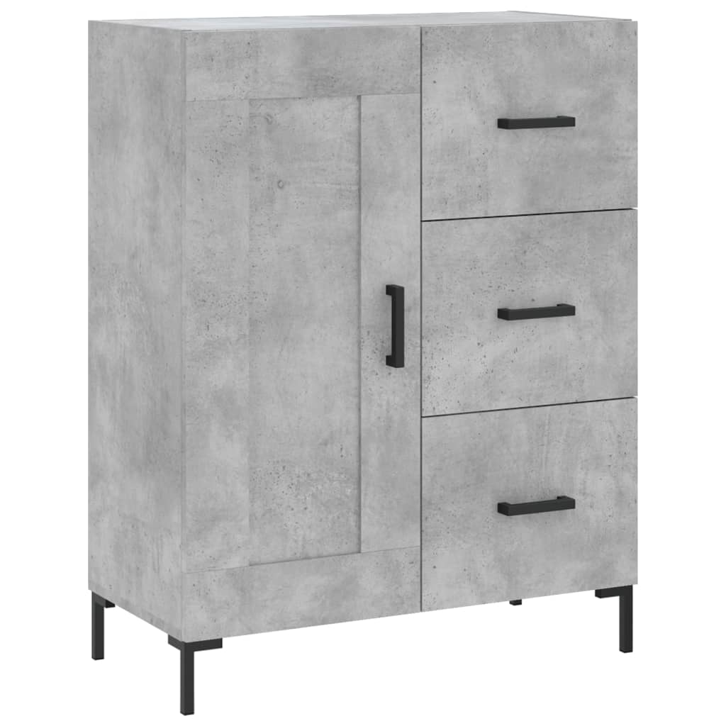 Hoge Kast 69,5X34X180 Cm Bewerkt Hout Betongrijs