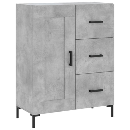 Hoge Kast 69,5X34X180 Cm Bewerkt Hout Betongrijs