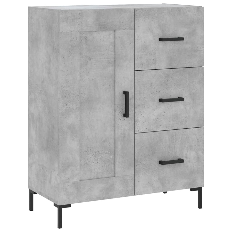 Hoge Kast 69,5X34X180 Cm Bewerkt Hout Betongrijs