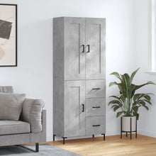 Hoge Kast 69,5X34X180 Cm Bewerkt Hout Betongrijs