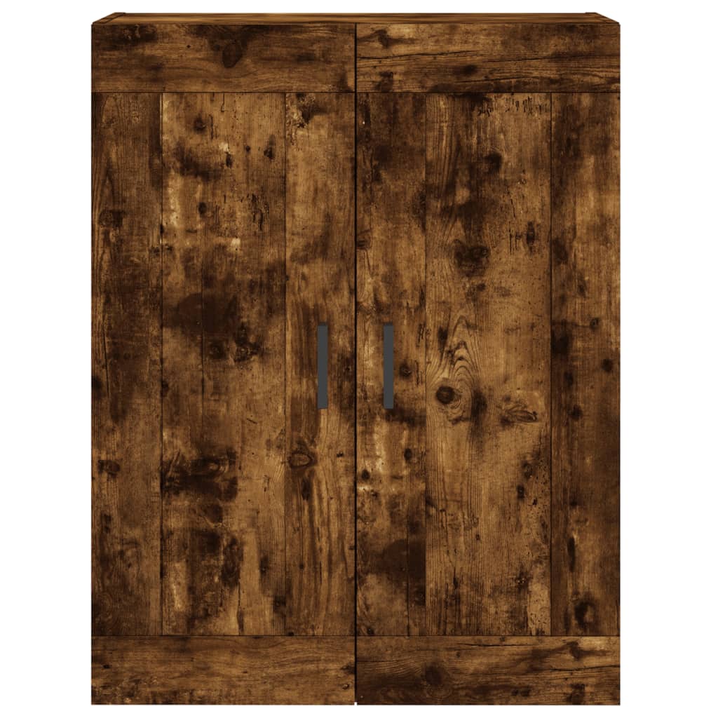 Hoge Kast 69,5X34X180 Cm Bewerkt Hout Kleurig Gerookt eiken