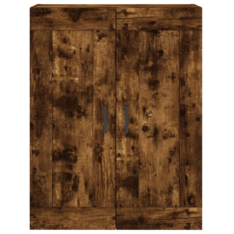 Hoge Kast 69,5X34X180 Cm Bewerkt Hout Kleurig Gerookt eiken