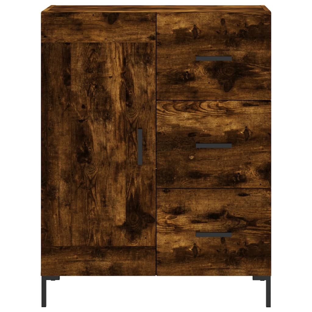 Hoge Kast 69,5X34X180 Cm Bewerkt Hout Kleurig Gerookt eiken