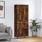 Hoge kast 69,5x34x180 cm bewerkt hout gerookt eiken