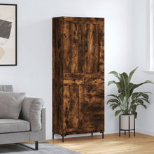 Hoge Kast 69,5X34X180 Cm Bewerkt Hout Kleurig Gerookt eiken