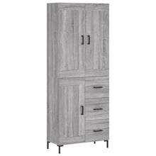 Hoge Kast 69,5X34X180 Cm Bewerkt Hout Eikenkleurig Grijs sonoma