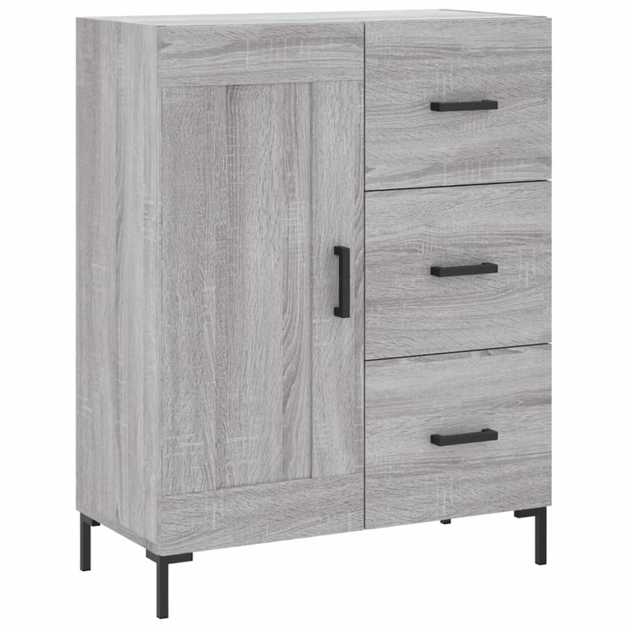 Hoge Kast 69,5X34X180 Cm Bewerkt Hout Eikenkleurig Grijs sonoma